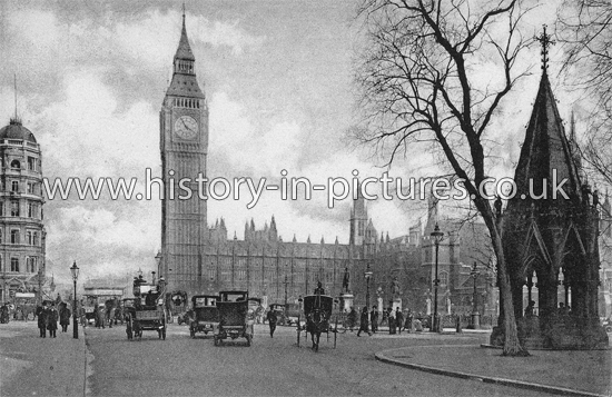 Clock Tower Houses Parliament, London, c.1908.